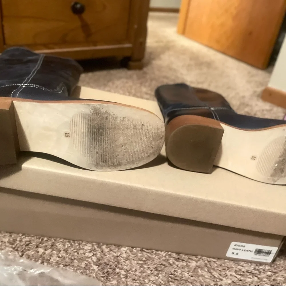 Stunning Leather Steve Madden Navy blue   Boots! - Picture 8 of 8